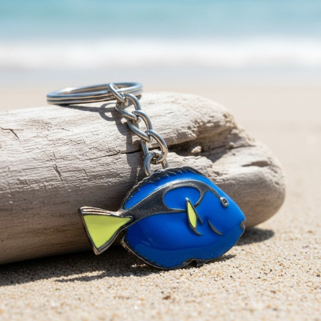 Blue Tang Fish Keychain – Sea Life Collection – Pewter