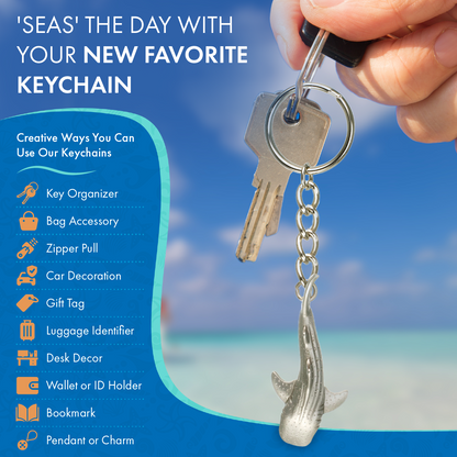 Turtle Keychain with Dive Flag for Men and Women- Gift for Turtle Lovers, Scuba Diving Turtle Keyring, Sea Turtle Key Fob, Gifts for Scuba - Big Blue