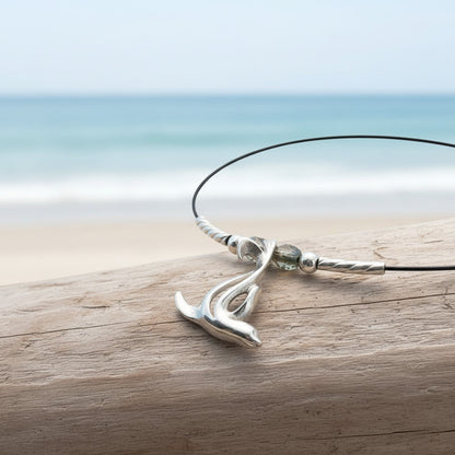 Choker Necklace with Sea Lion Mini Pendant – "Salty" – Sterling Silver - Big Blue