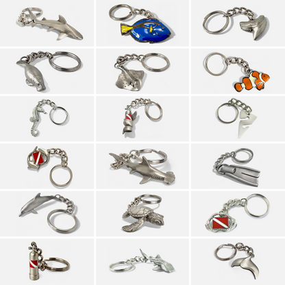 Line Arrow Keychain for Women and Men- Cave Diver Gifts for Women and Men, Line Arrow Pewter Key Chain, Gifts for Cave Divers - Big Blue