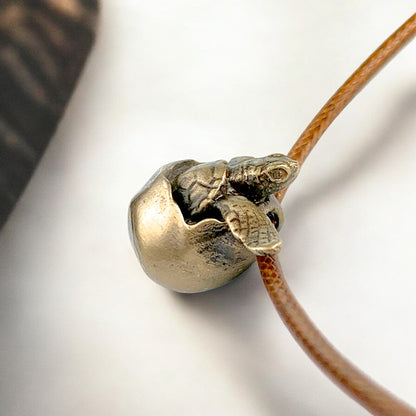 Baby Sea Turtle Necklace Antique Bronze- Hatchling Sea Turtle Necklace for Women - Turtle Pendant - Hatchling Charm -Unique Gifts for Turtle Lover - Big Blue
