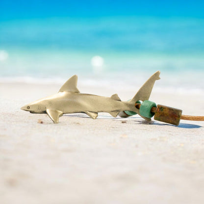 Shark Necklace for Men and Women Bronze- Bronze Reef Shark Necklace for Women, Bronze Reef Shark Necklace, Shark Jewelry - Big Blue