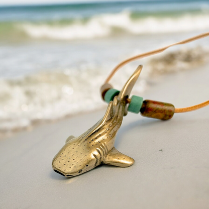 Whale Shark Necklace for Men and Women- Bronze Whale Shark Pendant for Men and Women, Shark Jewelry, Gifts for Shark Lovers, Sea Life Jewelry - Big Blue