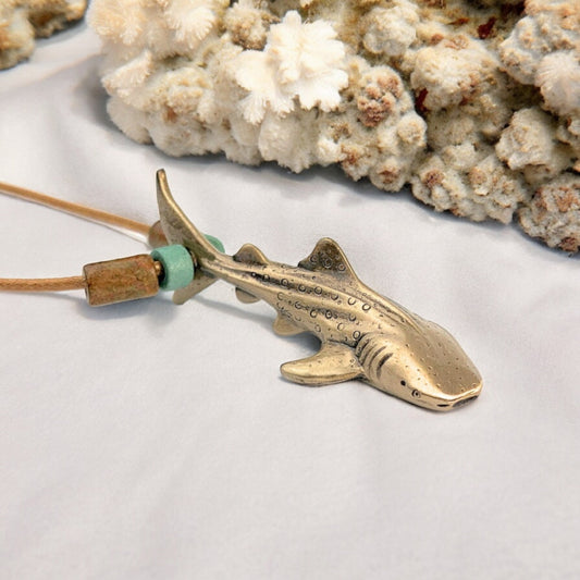 Whale Shark Necklace for Men and Women- Bronze Whale Shark Pendant for Men and Women, Shark Jewelry, Gifts for Shark Lovers, Sea Life Jewelry - Big Blue