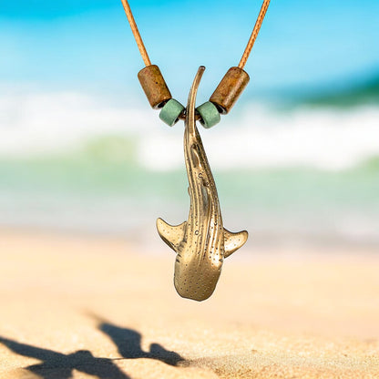 Whale Shark Necklace for Men and Women- Bronze Whale Shark Pendant for Men and Women, Shark Jewelry, Gifts for Shark Lovers, Sea Life Jewelry - Big Blue
