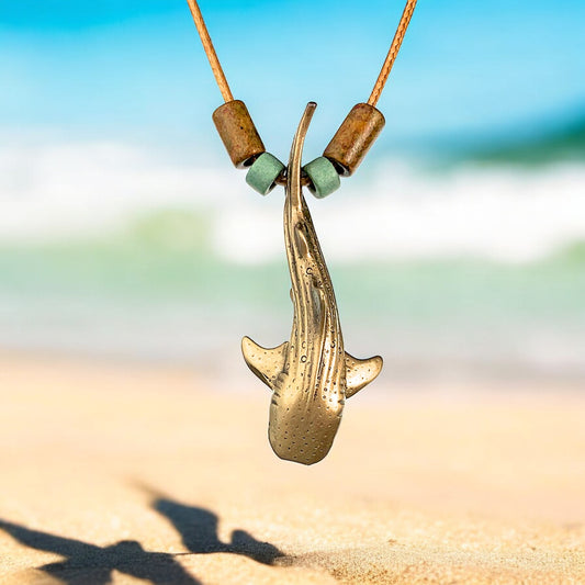 Whale Shark Necklace for Men and Women- Bronze Whale Shark Pendant for Men and Women, Shark Jewelry, Gifts for Shark Lovers, Sea Life Jewelry - Big Blue