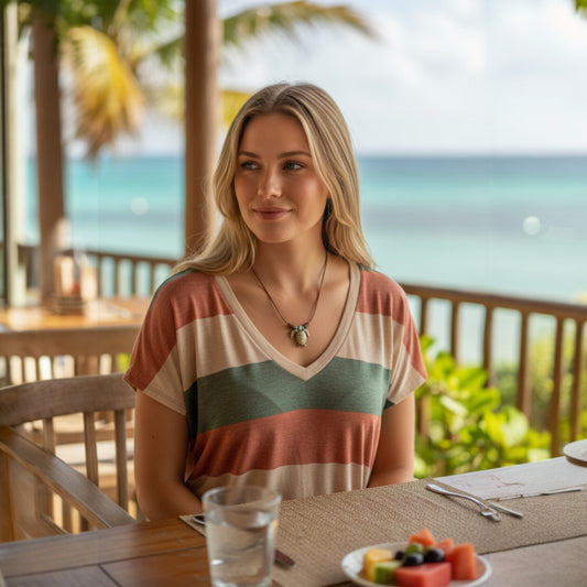 Sea Turtle Necklace – Shoreline Collection - Bronze on Braided Cotton Cord - Big Blue