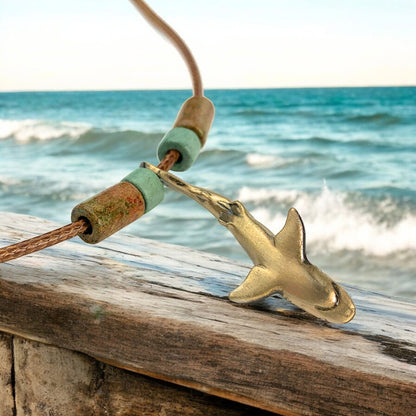 Shark Necklace for Men and Women Bronze- Bronze Reef Shark Necklace for Women, Bronze Reef Shark Necklace,Shark Jewelry - Big Blue