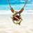 Shark Necklaces for Men and Women- Bronze Shark Pendant, Scuba Diving Jewelry with Dive Flag, Gifts for Scuba Divers - Big Blue