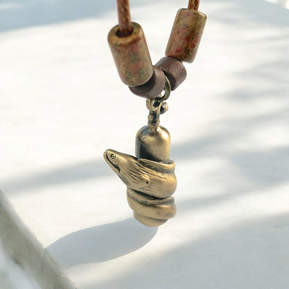 Moray Eel with Scuba Tank Necklaces for Men or Women- Bronze Scuba Diving Jewelry, Scuba Diving Gifts - Big Blue