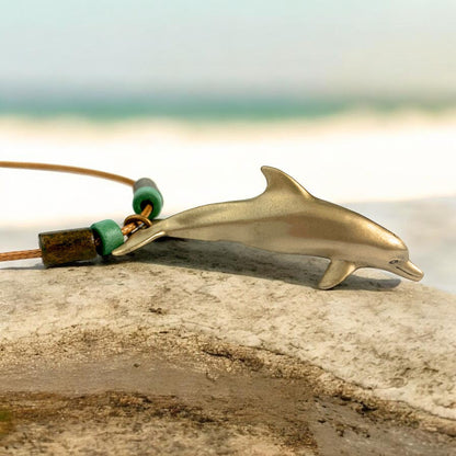 Dolphin Necklace With Beads – Shoreline Collection - Bronze - Big Blue