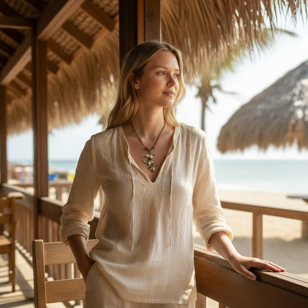 Triple Manta Rays Necklace – Shoreline Collection – Bronze - Big Blue