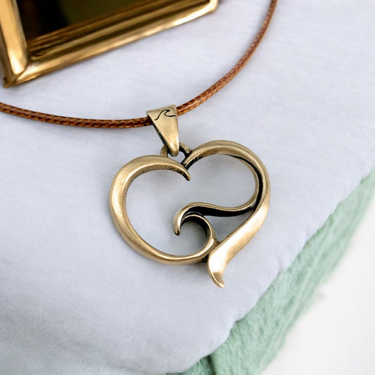 Ocean Wave Necklace for Women - Heart of The Ocean Pendant, Ocean Lover Gifts, Sea Life Jewelry, Heart with Wave Necklace - Big Blue
