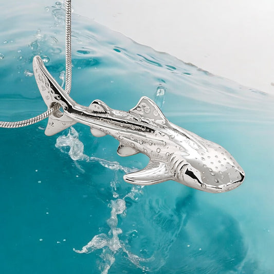Whale Shark Necklace Charm for Women- Whale Shark Sterling Silver Jewelry, Shark Gifts for Shark Lovers, Scuba Diving Gifts, Scuba Diving Jewelry - Big Blue