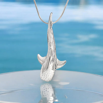 Whale Shark Necklace Charm for Women- Whale Shark Sterling Silver Jewelry, Shark Gifts for Shark Lovers, Scuba Diving Gifts, Scuba Diving Jewelry - Big Blue