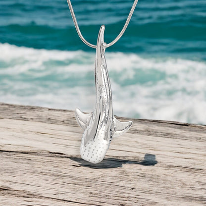 Whale Shark Necklace Charm for Women- Whale Shark Sterling Silver Jewelry, Shark Gifts for Shark Lovers, Scuba Diving Gifts, Scuba Diving Jewelry - Big Blue