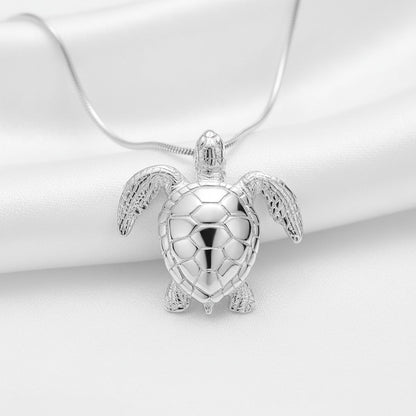 Sea Turtle Necklace –  Sealife Collection - Sterling Silver on Italian Snake Chain