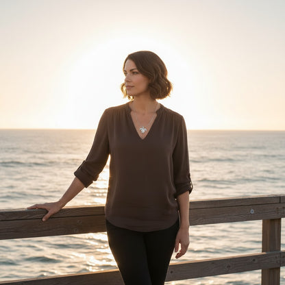 Sea Turtle Necklace –  Sealife Collection - Sterling Silver on Italian Snake Chain