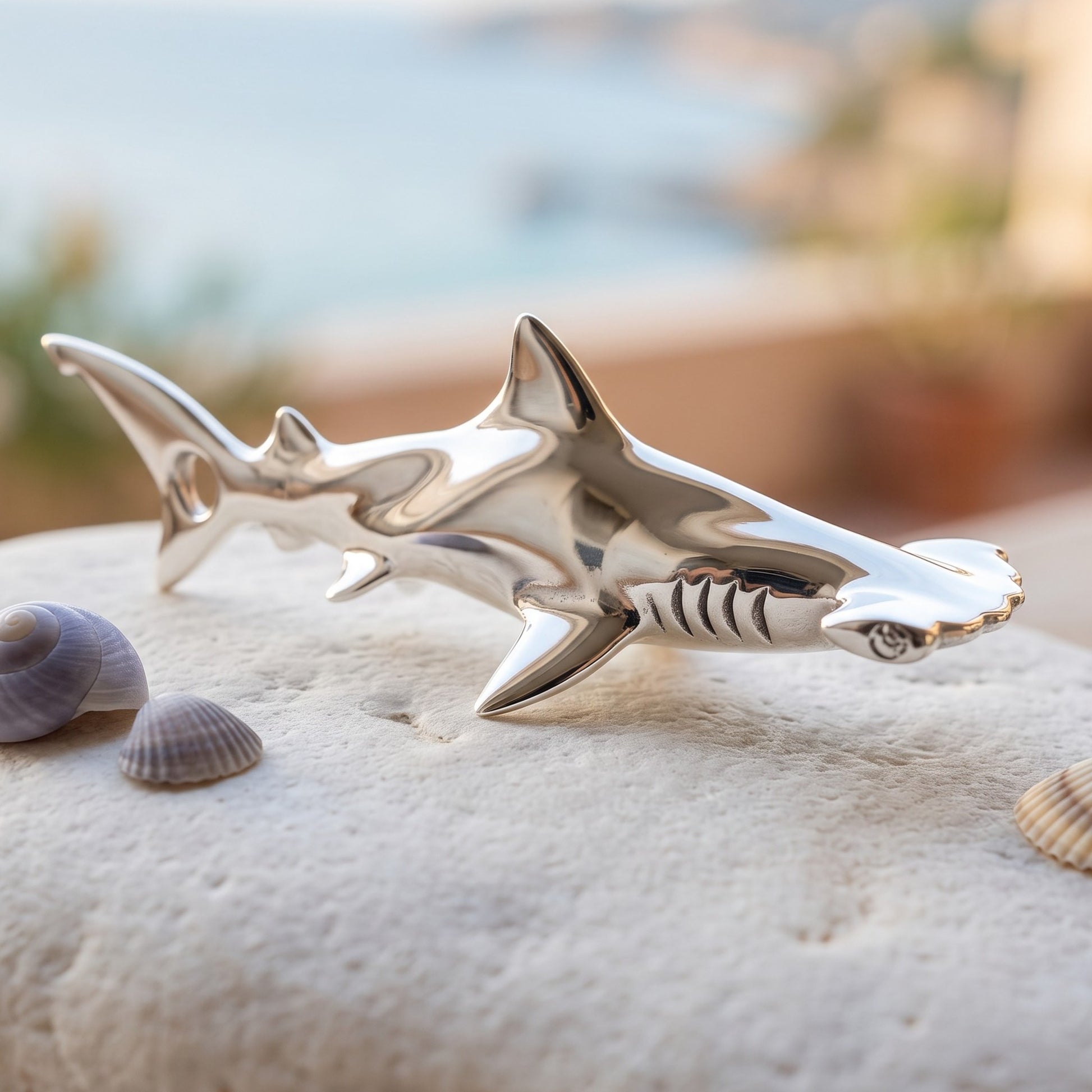 Hammerhead Shark Necklace - Sealife Collection - Silver - Big Blue