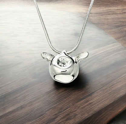 Baby Sea Turtle Necklace Sterling Silver- Hatchling Sea Turtle Necklace, Sea Turtle Pendant, Hatchling Charm, Gift for Turtle Lover - Big Blue