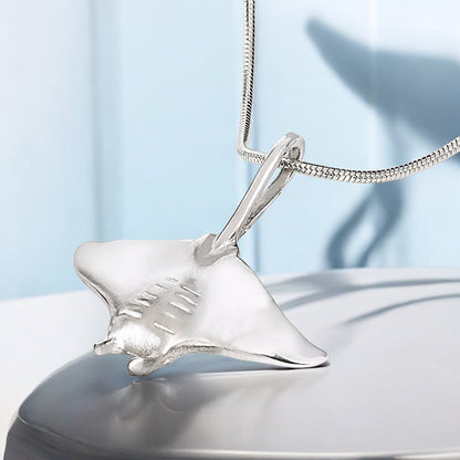 Stingray Necklace Sterling Silver- Manta Ray Necklace for Women | Stingray Jewelry | Scuba Diving Jewelry | Ocean Inspired Fine Jewelry - Big Blue