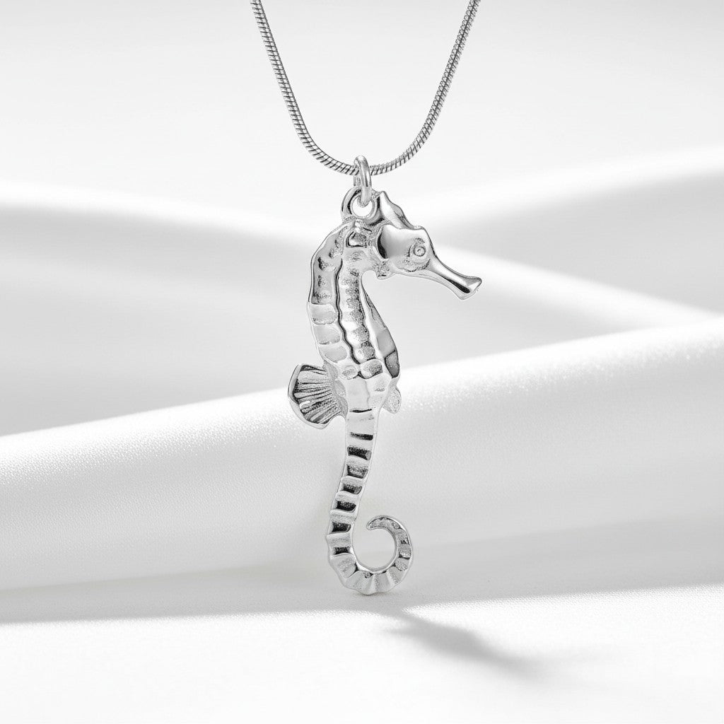 Seahorse Necklace - Sealife Collection - Sterling Silver - Big Blue