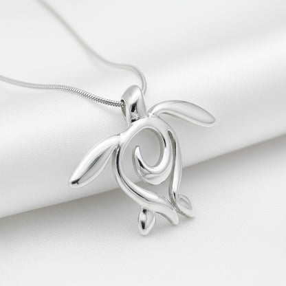 Sea Turtle Necklace – Ocean Traveler "Honu" Collection - Sterling Silver - Big Blue