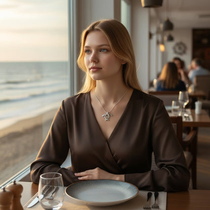 Sea Turtle Necklace – Ocean Traveler "Honu" Collection - Sterling Silver - Big Blue