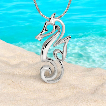 Seahorse Necklaces for Women Sterling Silver- Sea Horse Jewelry, Gifts for Seahorse Lovers - Big Blue