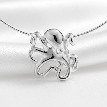 Octopus Pendant Necklace – "Leggs" - Sterling Silver on Omega Chain
