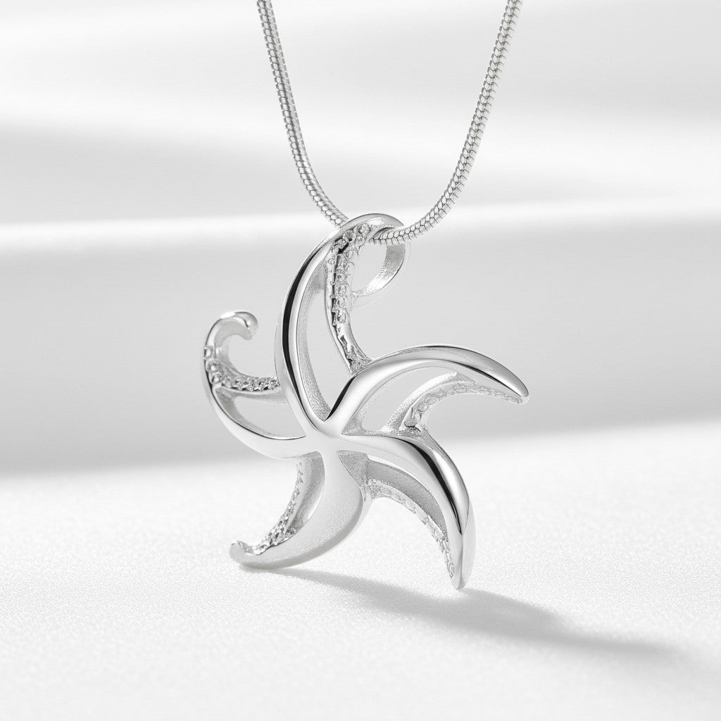 Starfish Necklace – "Starry" – Sterling Silver - Big Blue