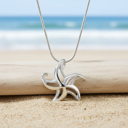 Starfish Necklace – "Starry" – Sterling Silver - Big Blue