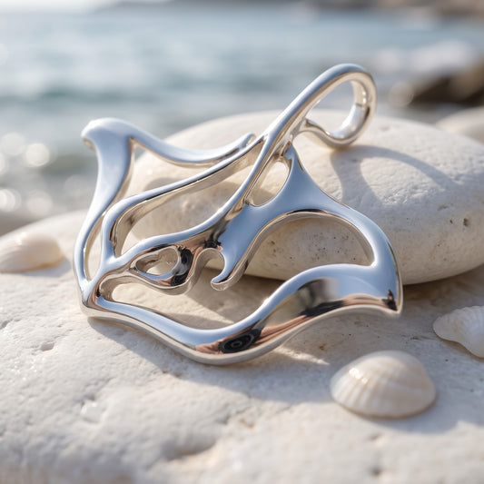 Stingray Necklace - "Ray" -  Sterling Silver