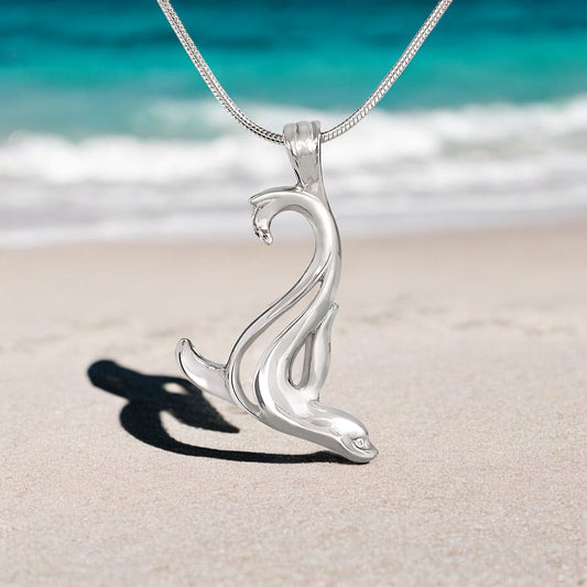 Sea Lion Necklace for Women Sterling Silver- Sea Lion Pendant, Sea Lion Charms, Beachy Necklaces, Sea Life Pendant Necklace, Sea Lion Gifts - Big Blue