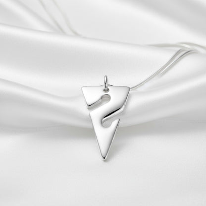 Line Arrow Necklace – Cave Diving Collection - Sterling Silver on Snake Chain - Big Blue