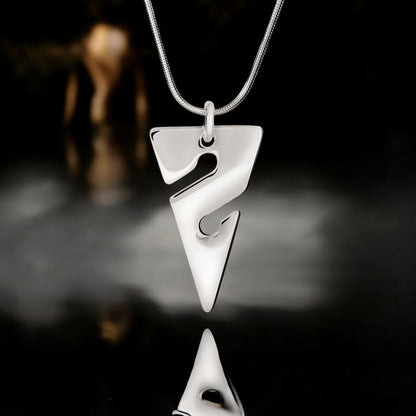 Line Arrow Sterling Silver Necklace- Ocean Theme Sea Life Sterling Silver Pendant, Cave Diving Pendant, Cave Diving Gifts - Big Blue