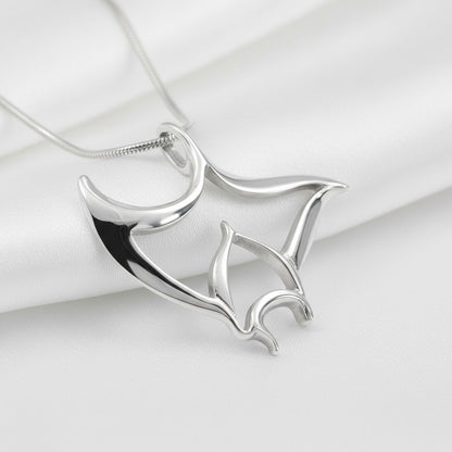 Manta Ray Necklace - "Big Ray" - Sterling Silver - Big Blue