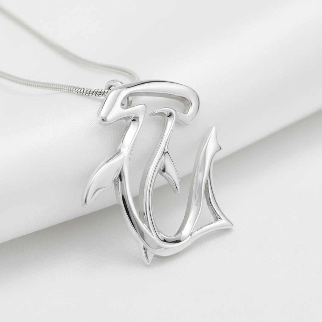 Hammerhead Shark Necklace - "The Hammer" - Sterling Silver - Big Blue