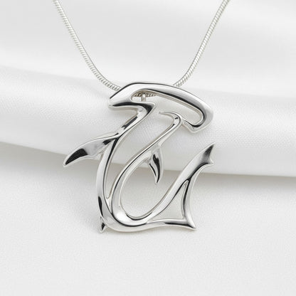 Hammerhead Shark Necklace - "The Hammer" - Sterling Silver - Big Blue