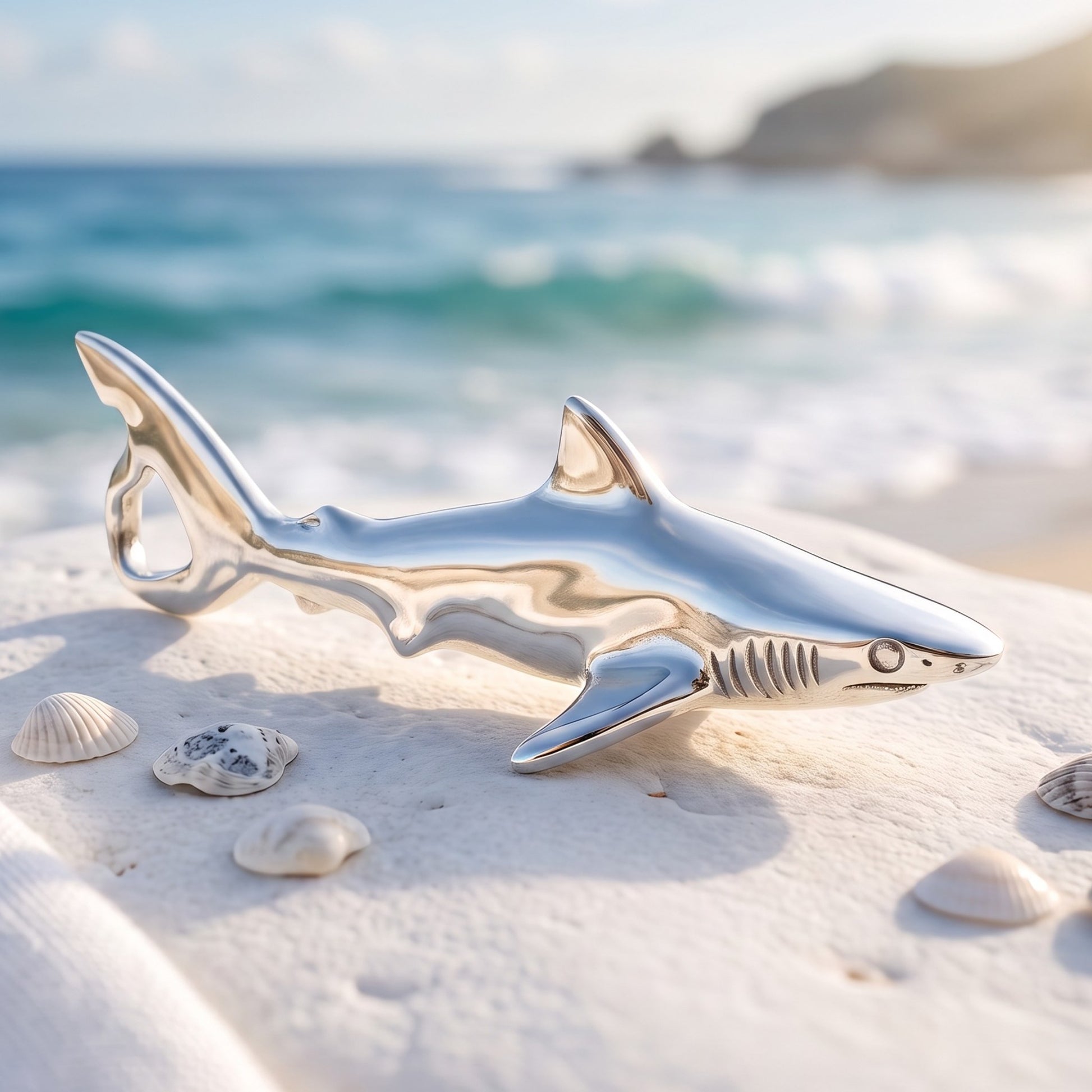 Grey Reef Shark Pendant – Realistic Sealife Collection - Sterling Silver - Big Blue