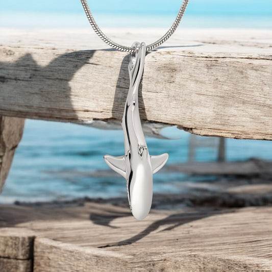 Reef Shark Necklace for Men and Women- Grey Reef Shark Charm Pendant, Gifts for Shark Lovers, Realistic Grey Reef Shark Charm, Sea Life Jewelry - Big Blue