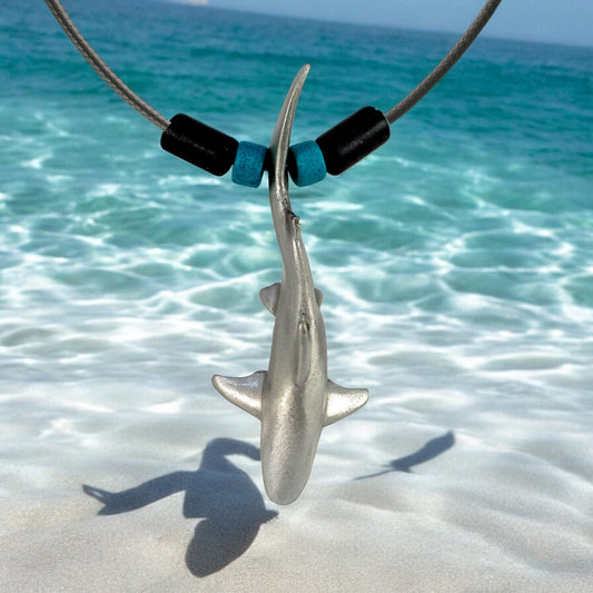 Shark Necklace for Men and Women- Reef Shark Necklace for Women, Gifts for Shark Lovers, Shark Jewelry, Reef Shark Pendant, Gifts for Scuba Divers - Big Blue