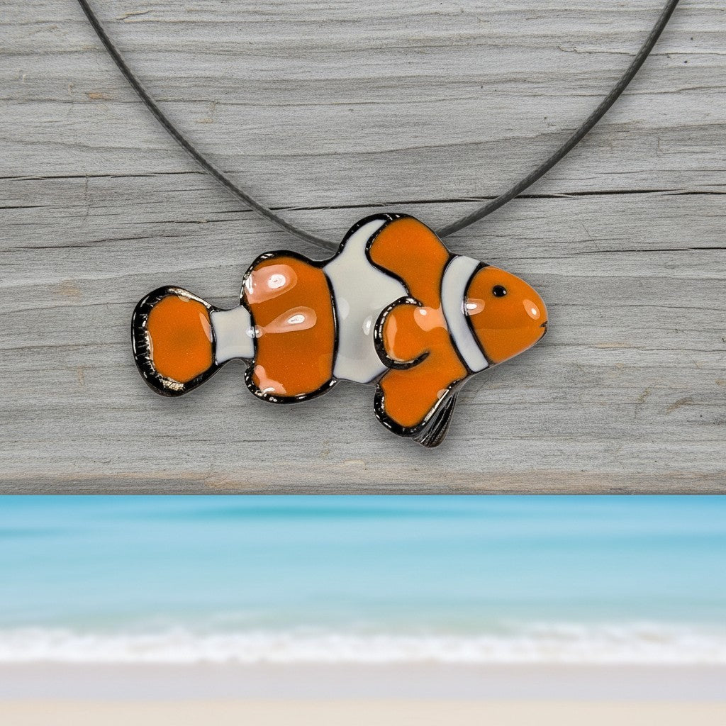 Clown Fish Necklace - Sea Life Collection - Pewter - Big Blue
