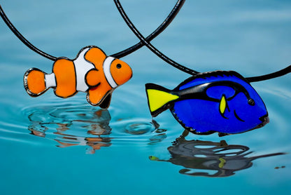 Clown Fish Necklace for Women and Teens- Tropical Necklaces for Women, Clown Fish Pendant Clown Fish Charm, Themed Necklaces for Women and Teens - Big Blue