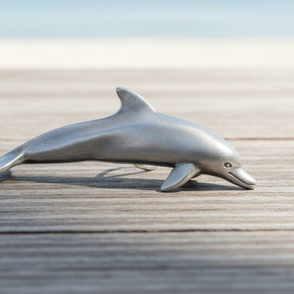 Dolphin Necklace with Beads – Sealife Collection – Pewter - Big Blue