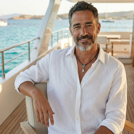 Dolphin Necklace with Beads – Sealife Collection – Pewter - Big Blue