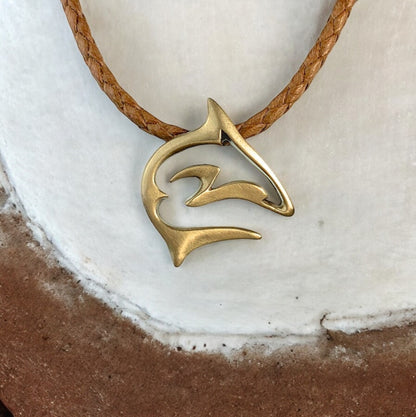 Shark Necklace for Men and Women- Bronze Shark Pendant for Men, Shark Jewelry for Women, Gifts for Shark Lovers, Sea Life Jewelry, Scuba Diving Gifts - Big Blue