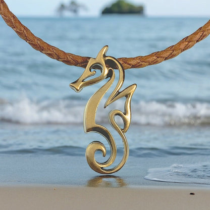 Seahorse Necklaces for Women Bronze- Seahorse Jewelry for Girls, Seahorse Gifts for Seahorse Lovers, Seahorse Charms, Seahorse Pendant - Big Blue