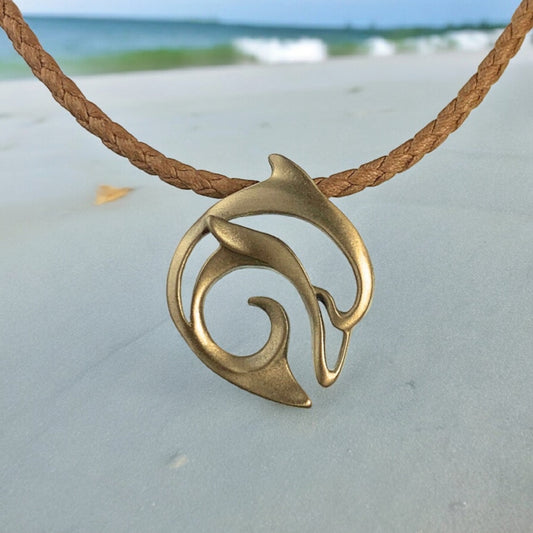 Dolphin Necklace for Men and Women- Bronze Dolphin Pendant for Men, Dolphin Charm Bronze, Dolphin Jewelry for Women, Sea Life Jewelry - Big Blue