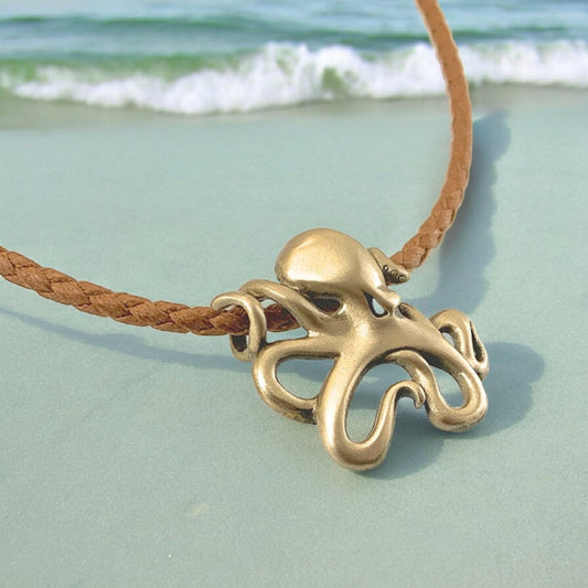 Octopus Necklace for Women Bronze- Octopus Jewelry for Women, Octopus Pendant, Sea Life Jewelry, Octopus Gifts for Women, Ocean Jewelry Bronze - Big Blue